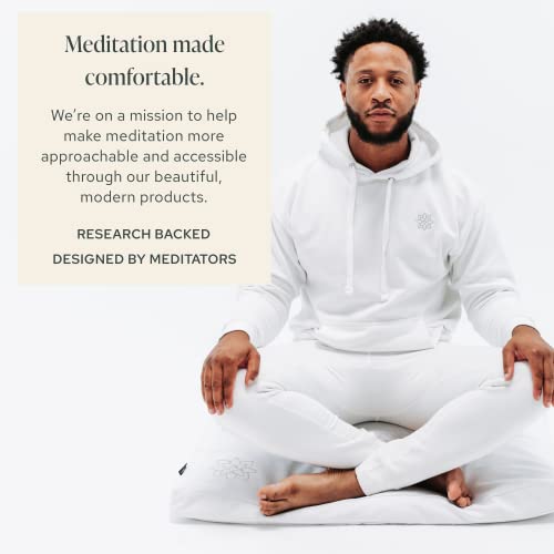 Mindful & Modern Bamboo Bench and Zabuton Meditation Mat Bundle - Small Kneeling Meditation Bench with Locking Magnetic Hinges - Wooden Kneeling Ergonomic Bamboo Seiza and Mat for Meditation