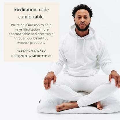 Mindful & Modern Bamboo Bench and Zabuton Meditation Mat Bundle - Small Kneeling Meditation Bench with Locking Magnetic Hinges - Wooden Kneeling Ergonomic Bamboo Seiza and Mat for Meditation