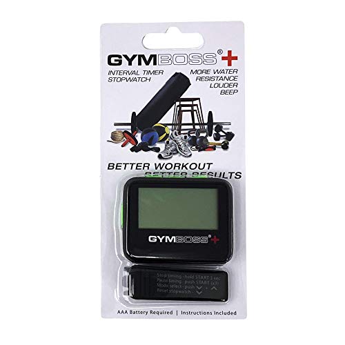 Gymboss Plus Interval Timer and Stopwatch and Gymboss Strap - Bundle (Black with Green Buttons) - color: Black / Green