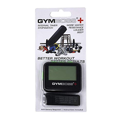 Gymboss Plus Interval Timer and Stopwatch and Gymboss Strap - Bundle (Black with Green Buttons) - color: Black / Green