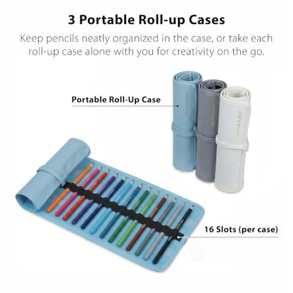 COLOUR BLOCK 91-PC Sketching & Drawing Set in Wooden Easel Case – All-in-One Mixed Media Art Supplies with Colored, Metallic, Charcoal & Pastel Pencils, Soft Pastels, Essential Tools and Drawing Pad