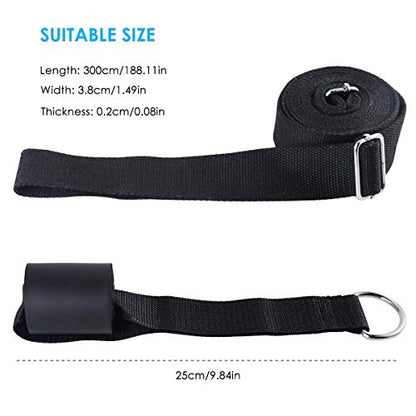 Adjustable Leg Stretcher Lengthen Ballet Stretch Band - Easy Install on Door Flexibility Stretching Leg Strap Great Cheer Dance Gymnastics Trainer Stretching Equipment Taekwondo Training - color: black