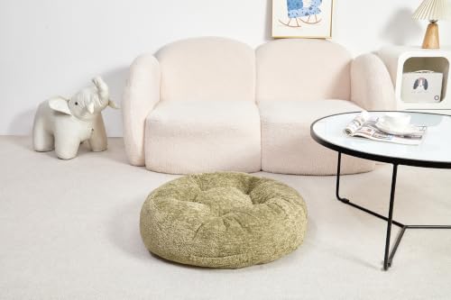 Floor Cushion Pillow, Portable Large - color: Round, Green