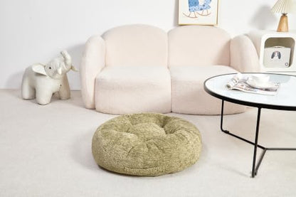 Floor Cushion Pillow, Portable Large - color: Round, Green