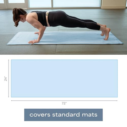S&T INC. Aura Microfiber Yoga Mat Towel with Grip, 24" x 72", Blue | Silicone Grip Backing, Soft and Absorbent, Quick-Dry for Gym, Pilates, and Hot Yoga, Compact for Gym Bag, Machine Washable - color: Blue