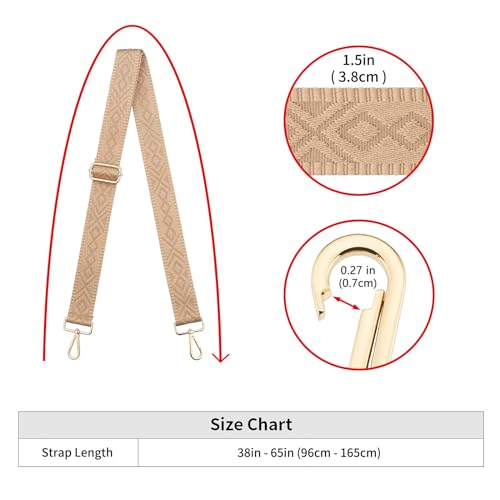ZOOEASS Wide Shoulder Strap (Solid),Adjustable Replacement Belt Crossbody Canvas Bag Handbag - color: Jx2khaki
