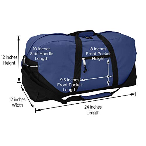 DALIX 25" Big Adventure Large Gym Sports Duffle Bag (Black Grey Navy Blue Red Camo) - color: Navy Blue