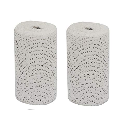 Fermus 2 Pack White Plaster Cloth Gauze Bandage, 2 Rolls, Each 6in x 15ft | Total 30ft Plaster Strip Wrap for Body Casts, DIY Craft Art, Belly Molds, Mask Making and Sculpture Projects