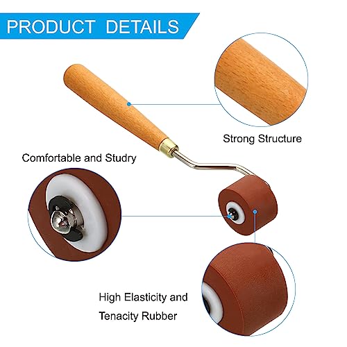 PATIKIL 0.8 Inch Rubber Roller Brayer, Anti Skid Hard Rubber Roller Tools for Wallpaper Art Craft Printing Printmaking Ink Stamping Tape Construction - size: 0.8 Inch