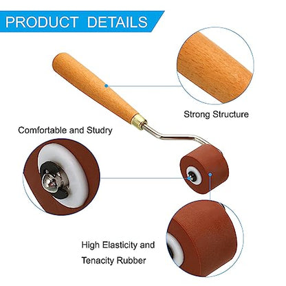 PATIKIL 0.8 Inch Rubber Roller Brayer, Anti Skid Hard Rubber Roller Tools for Wallpaper Art Craft Printing Printmaking Ink Stamping Tape Construction - size: 0.8 Inch
