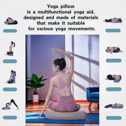 NGT new guide steps Yoga Bolster Pillow for Meditation and Support - 20"*12"*6" Rectangular Yoga Cushion Foam Wedges Washable Suede Pillowcase for Men and Women with Carry Handles. (Grey)