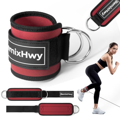 Fitness Ankle Straps for Cable Machine, Premium Neoprene Padded Adjustable Ankle Cuffs, Home Gym Cable Attachment for Glute Kickbacks, Booty Workouts, Leg & Hip Exercises - size: Pair