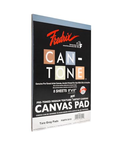 FREDRIX Creative Series Can-Tone Canvas Pad, Gray, 9" x 12" - color: Can-tone Canvas, size: 9" x 12"