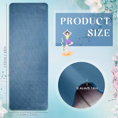 Timgle 12 Pack Yoga Mat Bulk, 4mm Thick Extra Long Sports Mat Anti Slip Tear Resistant Yoga Exercise Set for Fitness Stretching Home Workout Gym and Studio - color: Navy Blue