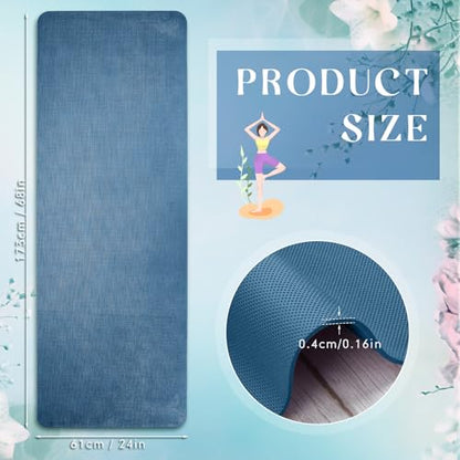 Timgle 12 Pack Yoga Mat Bulk, 4mm Thick Extra Long Sports Mat Anti Slip Tear Resistant Yoga Exercise Set for Fitness Stretching Home Workout Gym and Studio - color: Navy Blue