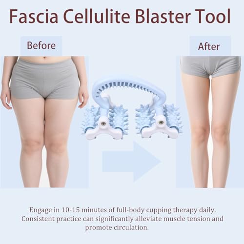 Cellulite Massage Tool,Anti Fascia Release Muscle Cellulite Roller - color: Blue