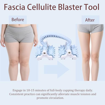 Cellulite Massage Tool,Anti Fascia Release Muscle Cellulite Roller - color: Blue