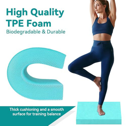 Large Thick Balance Pad Non-Slip Stability Trainer Yoga & Pilates - color: Tiffany