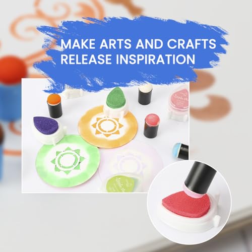 40 Pieces Sponge Daubers W/Storage Case - Great for Applying Ink, Chalk, Paint, and More to Your Projects - Fits Over The Finger and Makes Blending Accuracy Easier - color: Black