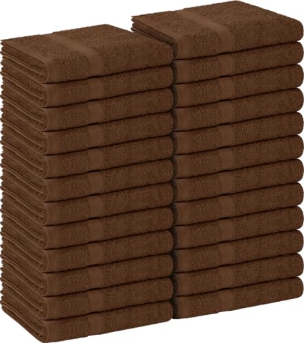Utopia Towels Salon Towels, Pack of 24, 16x27 in, 100% Cotton, Dark Brown - color: Dark Brown, size: 24 Pack