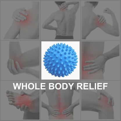 LEZER Spiky Massage Ball, Trigger Massage Point, Plantar Fasciitis, Deep Tissue Myofascial Release Tool, Foot Massager, Muscle Knot Relief, Physical Therapy, 3 in（Blue） - style: 01－3.0 in