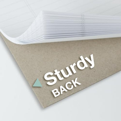 POPRUN Legal Pads, 8.5" x 11.75", 3 Pack, 50ct, 100 GSM, 11/32" Wide Ruled | Writing Notepads, White Thick Notebook Paper with Cardback, 28 Lined Each, Office, Home, Meeting Notes, School - size: Wide Ruled