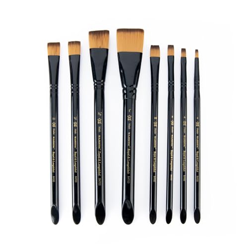 Royal & Langnickel Majestic Flat and Glaze Wash Artist Brush Set, 8-Piece