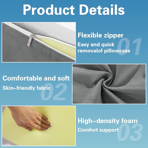 BALAPET Small Wedge Pillow for Side Sleeping, Premium Foam Bed Pillow for Side Sleeping,Triangle Wedge Pillow for Leg Elevation,Yoga,Reduce Back Pain