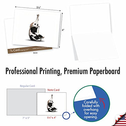 The Best Card Company - 10 Blank Yoga Note Cards (4x 5.12 Inch) - Boxed Notecards with Envelopes, Cute Animal Cards, Zen Assortment - Bovine Nirvana M6545OCB - style: Bovine Nirvana