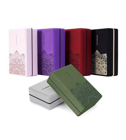 nuveti Yoga Blocks Set of 2, High Density Yoga Brick Foam Blocks to Improve Strength, Flexibility and Balance Brick Foam Blocks - color: ForestGreen