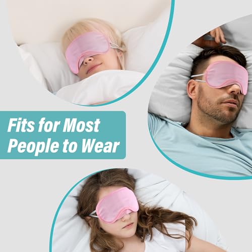 Aneco 50 Pieces Blindfold Sleep Mask Bulk Eye Mask Shade Cover with Nose Pad and Adjustable Strap for Travel Sleep Game Party Supplies, Light Pink - color: Light Pink