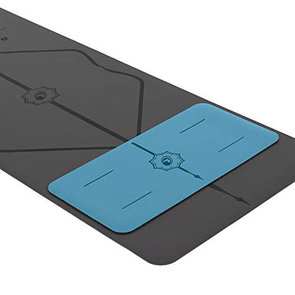 Liforme Yoga Pad - Revolutionary Alignment System, Advanced Non-Slip Grip | Eco-friendly, Non-Toxic, Sweat-Resistant, 4.2mm thick pad for knee, elbow and hand support during Yoga, Free Yoga Bag - color: Blue