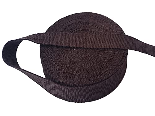 1 Inch Cotton Webbing 10 Yards Cotton Strap for Tote Canvas Bags Crafts Sewing (2021 Coffee Brown) - color: 2021 Coffee Brown