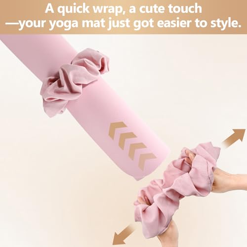 Yoga Mat Scrunchie - Stylish Holder, Durable & Elastic Fabric - Fits All Standard Mats (Mat Not Included) - color: Pink
