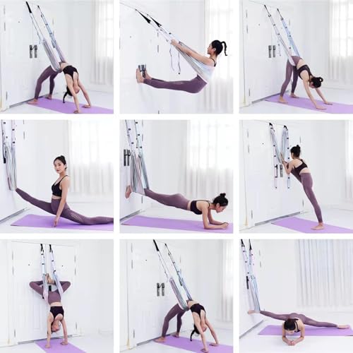 Yoga Stretch Rope,Yoga Assist Band,Ballet Leg Stretch Strap,Backflip Gymnastics Assistance, Fitness Training Aid Band, Gymnastics Backbend Trainer, Premium Aerial Silk Fabric (Dreamy rainbow colors)