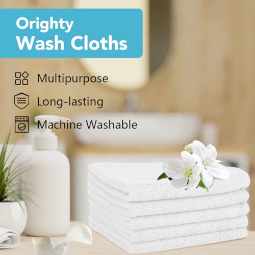 Orighty Washcloths Bulk, 200 Pack Microfiber Face Towels, 12x12 Inch White - color: White