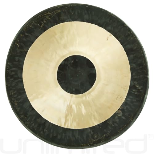 Unlimited Chau Gongs, Sound Healing, Meditation & Yoga Gong, Bronze, 38in | Traditional Chinese Bullseye Design, Deep Meditative Tones & Gong Wash, Ideal for Group Sessions, Mallet & Rope Included - size: 38"