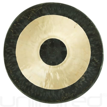 Unlimited Chau Gongs, Sound Healing, Meditation & Yoga Gong, Bronze, 38in | Traditional Chinese Bullseye Design, Deep Meditative Tones & Gong Wash, Ideal for Group Sessions, Mallet & Rope Included - size: 38"