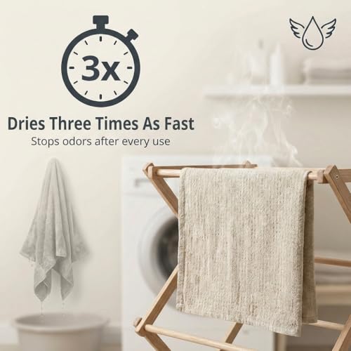 Linen Bath Towels Set of 2 pcs - 20x40-inch - Waffle Weave, Quick Dry - color: Natural Linen, size: Small Bath Towels 2-pack