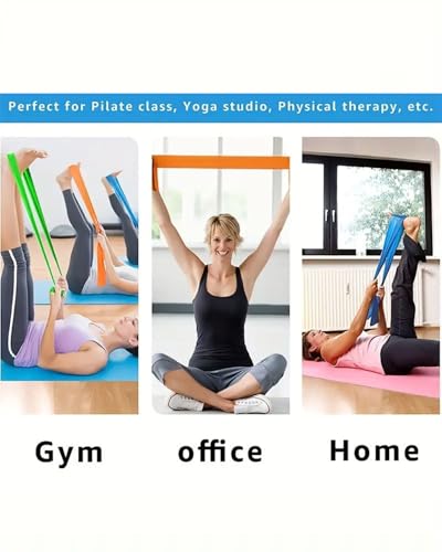 3 PCS Resistance Bands, Exercise Bands Set for Strength Training, Yoga, Long Flat Stretch Bands for Home Gym Workouts(Red, Yellow, Blue)
