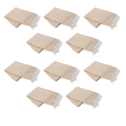 Cozumel Bulk Mexican Yoga Blanket, 10 Pack, Tan - color: Tan