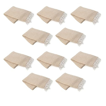 Cozumel Bulk Mexican Yoga Blanket, 10 Pack, Tan - color: Tan