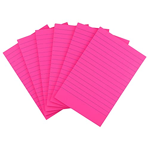 Early Buy Lined Sticky Notes, 4x6 in, 6 Pads, 45 Sheets/Pad (Rose Red) - color: Rose Red