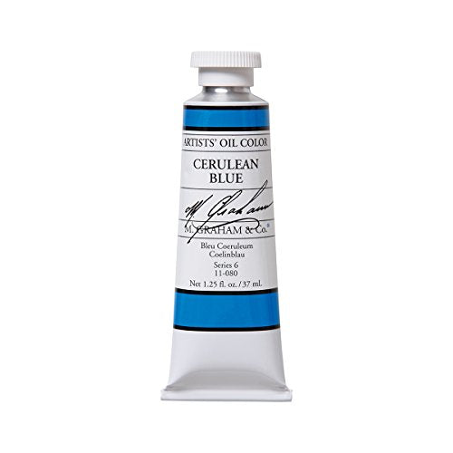 M. Graham Artist Oil Paint Cerulean Blue 1.25oz/37ml Tube - color: Cerulean Blue, size: 1.25 Fl Oz (Pack of 1)