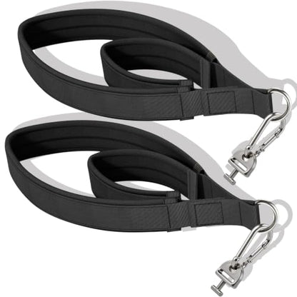 Pilates Loops Compatible with Tonal Smart Home Gym, Double Loop Soft Lined Pilates Straps with T Lock Adapter, W/Snap Hooks - color: Deep Black