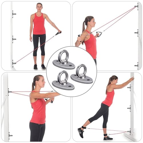 BeneLabel Wall Ceiling Mount Bracket for Suspension Strap Trainer, 2800lb Capacity, Body Weight Strength Training Systems, Aerial Yoga Swing, Resistance Band,Hammock,Battle Rope, Boxing Equipment - color: 3Pcs closed hook