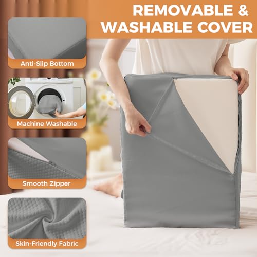 BIEEZZK Leg Elevation Pillow Blood Circulation, 23.6×16.8×8in, Grey - color: Grey