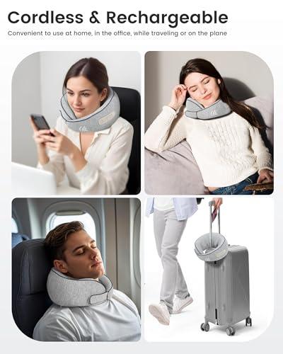 CILI Cordless Neck Massager Pillow with Heat, Shiatsu Neck Massager for Pain Relief Deep Tissue,Heated Massage Pillow for Travel,3 Adjustable Intensity, Gifts for Women Men