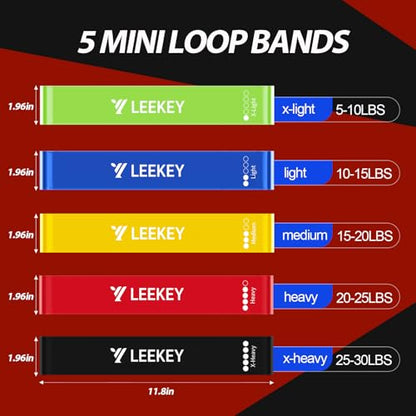Resistance Bands for Pull Up Assist, Stretch Bands & Exercise Workout Set - color: 15-125LBS COLOR+Mini Bands