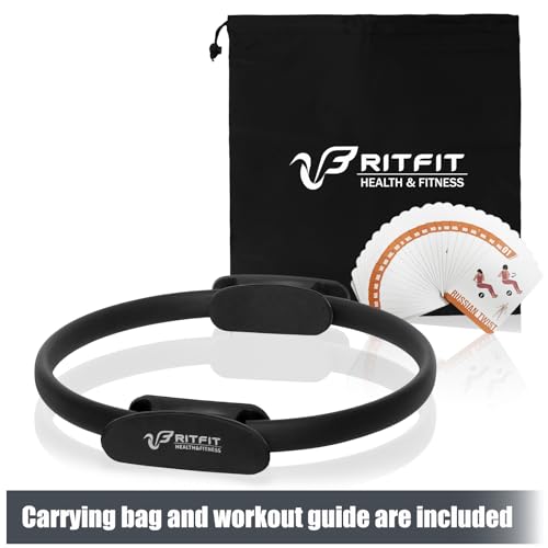 RitFit Pilates Ring 14 Inch Magic Fitness Circle for Inner Thigh Toning - style: Black